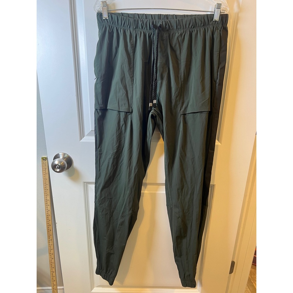 Fabletics Mens Jogger Pants Elastic Waist Drawstring Dark Green Large